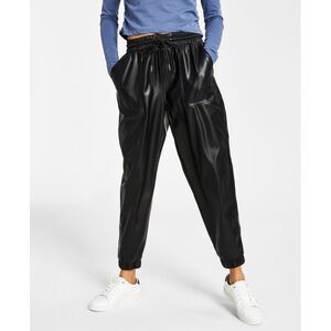 Tommy Jeans Womens Faux Leather Joggers